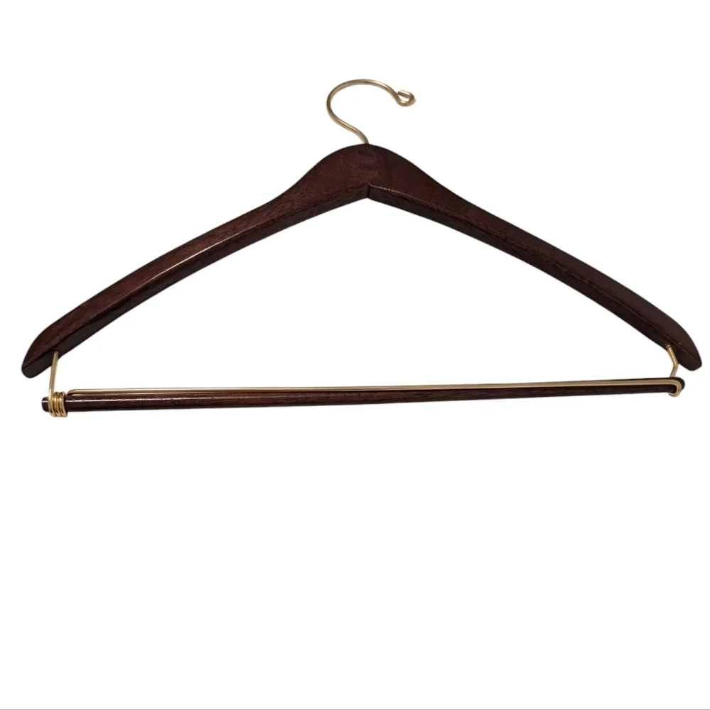 LANDS END Mahogany Suit Hanger Dark Brown Wooden Vintage Quality